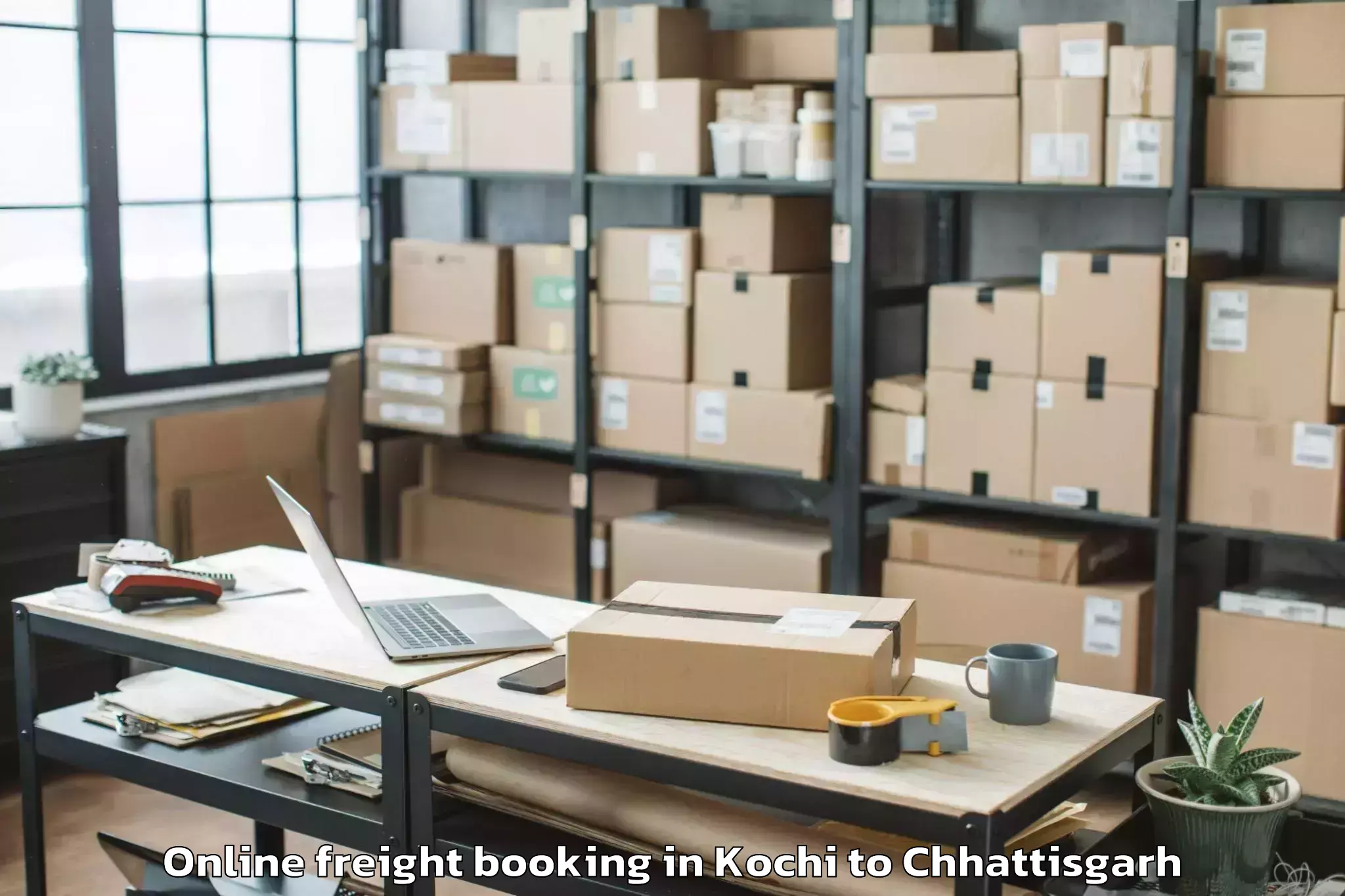 Top Kochi to Gunderdehi Online Freight Booking Available